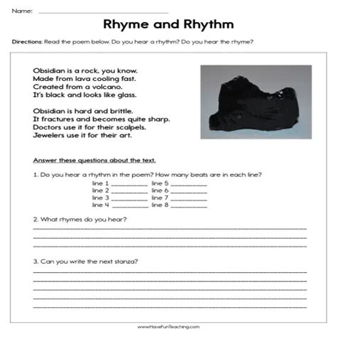 Rhyme and Rhythm Worksheet by Teach Simple