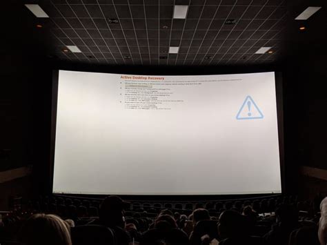 The IMAX threater's computer requested recovery and displayed an error ...