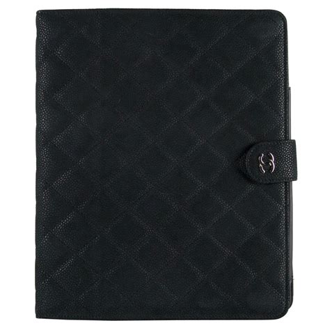 Chanel Black Quilted Leather Crossbody iPad Case