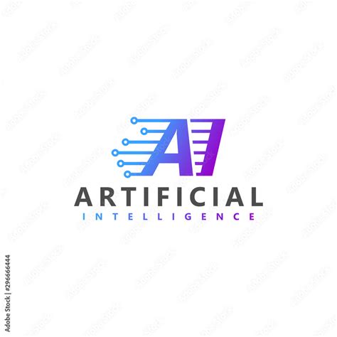 Artificial intelligence modern technology logo design AI Stock Vector | Adobe Stock