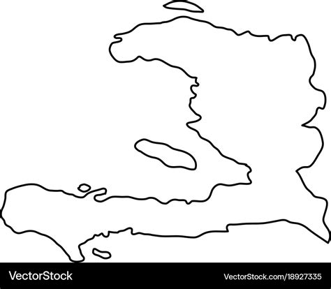 Haiti map of black contour curves on white Vector Image