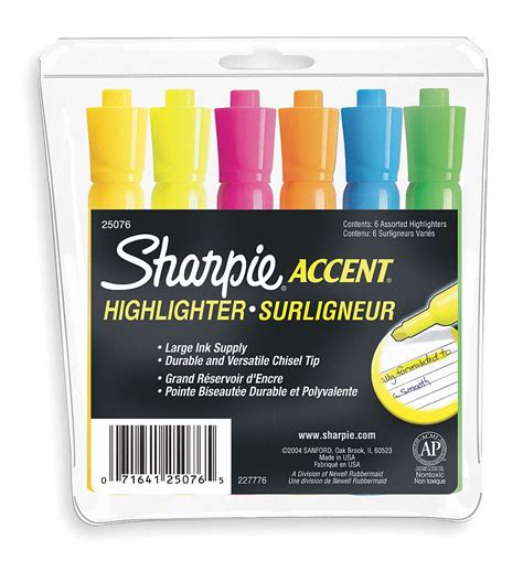 SHARPIE Highlighter Set, Marker Ink Color Assorted - 1TNF4|25076 - Grainger