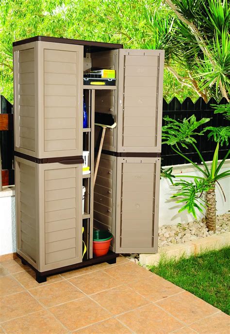 6ft Mocha Plastic Garden Storage Utility Shed Cabinet with shelves ...