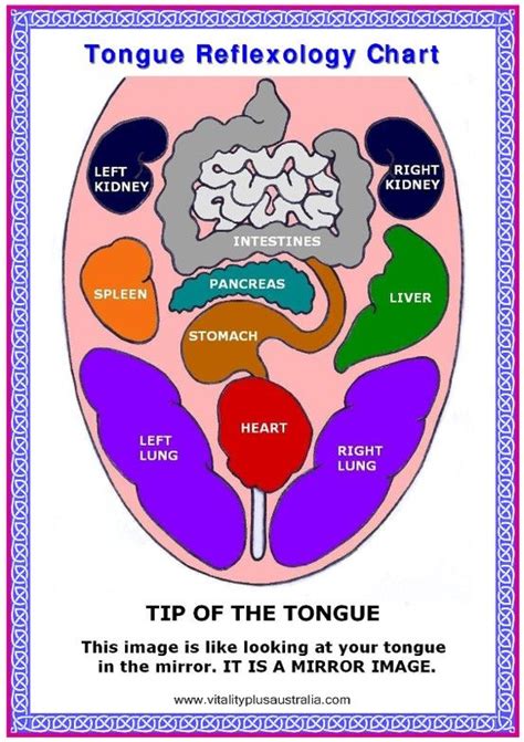 Tongue Reflexology Chart | Health•Yoga•Pilates•Massages•Meditation | Pinterest | Reflexology ...