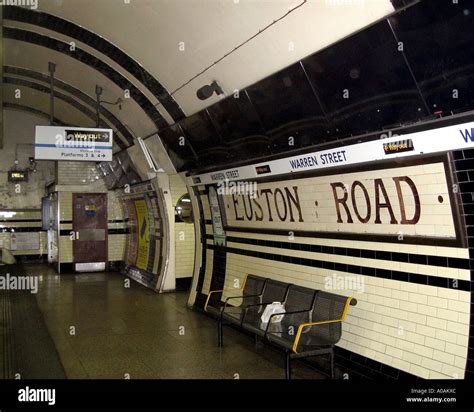 Old Euston Road Station Name at Warren Street Tube Station London Stock ...