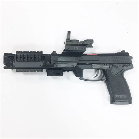 Added upper rail for Tokyo Marui MK23 SOCOM airsoft pistol barrel extension front guard with ...