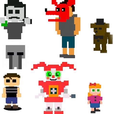 8-bit fnaf characters | Fnaf, Fnaf characters, Fnaf drawings