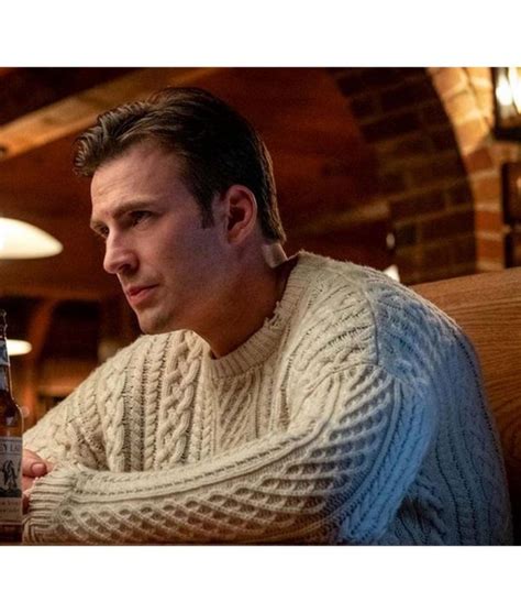 Knives Out Chris Evans Sweater | Chris Evans Classic Cable Knit Sweater