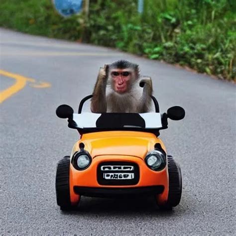 monkey driving car