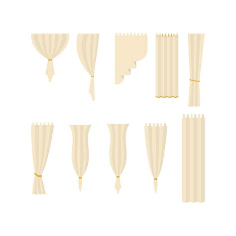 A set of curtains, curtains. Isolated Cartoon style. 23481183 Vector ...