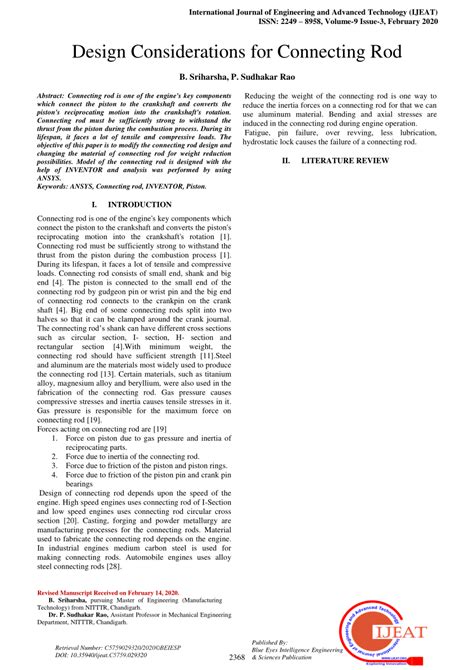 (PDF) Design Considerations for Connecting Rod