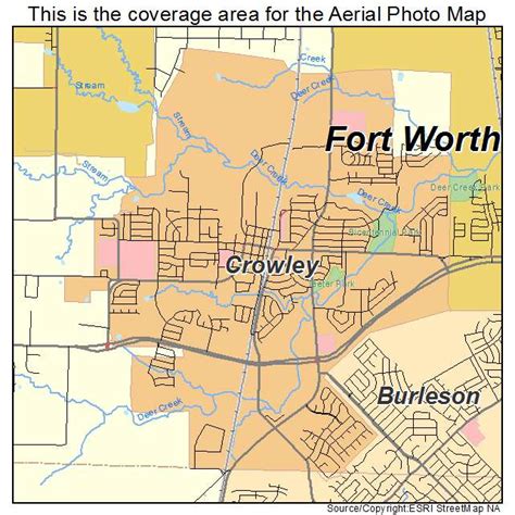 Aerial Photography Map of Crowley, TX Texas