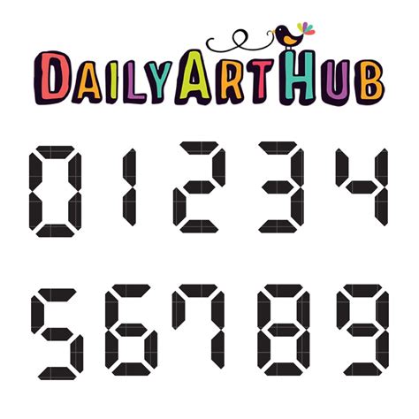 Digital Clock Numbers Clip Art Set – Daily Art Hub // Graphics, Alphabets & SVG