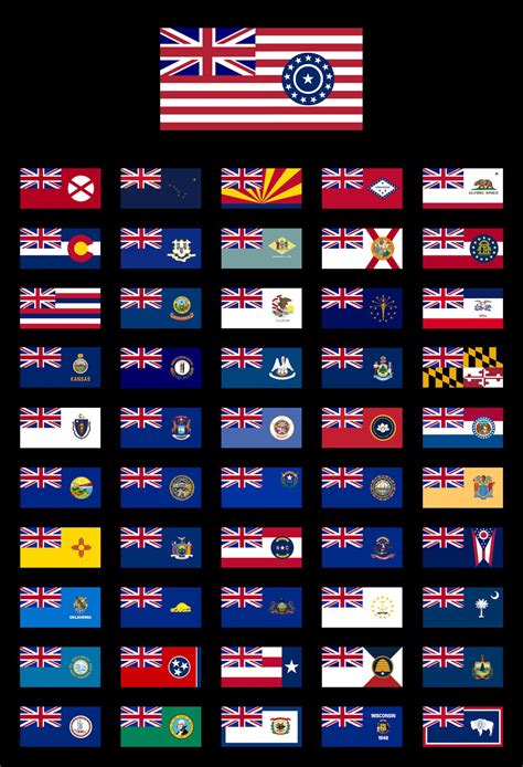 Every US State Flag in the Style of The British Colonial Ensign (A-Z ...