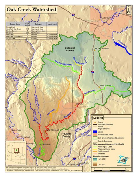 Oak Creek Watershed Map - Sedona Arizona USA • mappery