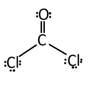 What is the molecular geometry of phosgene (COCl$_2$)? | Quizlet