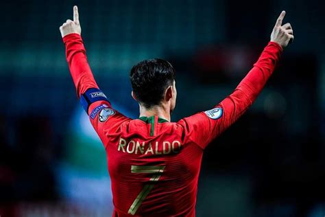 Cristiano Ronaldo number no. 7 on Portugal national football team shirt/kit