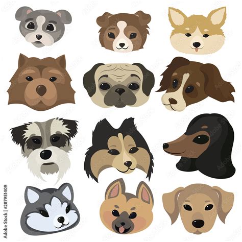 Bundle 20 Cute Dog Face Design Drawings, Dog Breeds Animal Illustration Images – VinaFrog ...