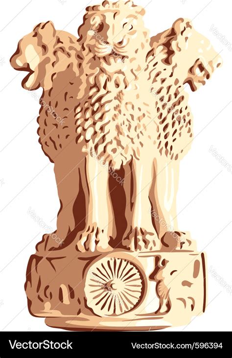 Indian lions emblem of ashoka Royalty Free Vector Image