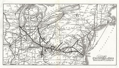 1940 Antique CHESAPEAKE & OHIO Railroad Map Vintage C & O Railway Map ...