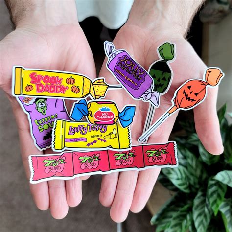 Halloween Candy Sticker Set - Etsy