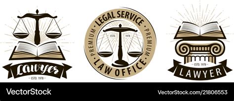 Lawyer law office logo or label legal services Vector Image