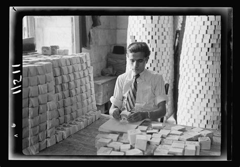 Arab factories & gen[eral] improvements in Nablus. The Soap Factory. Wrapping soap | Library of ...