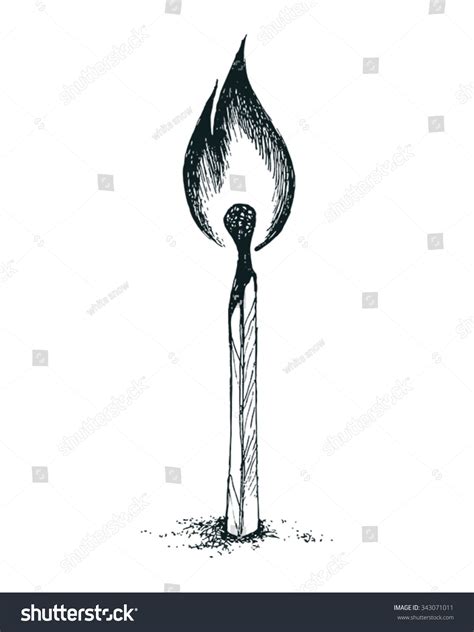 Burning Match Vector Illustration Stock Vector (Royalty Free) 343071011