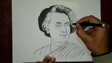 Indira Gandhi drawing || Sketch pen speed drawing - YouTube