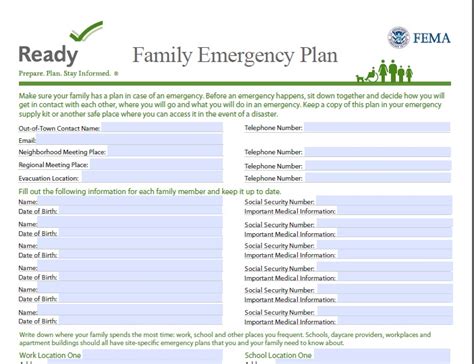 Family Emergency Plan Template - Best Template Ideas