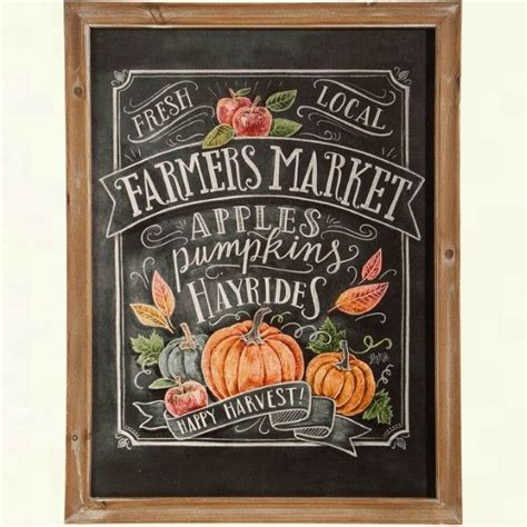 Framed Fall Farmers Market Print | Chalkboard art, Fall chalkboard ...