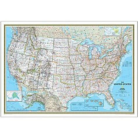 USA Wall Map by National Geographic - 1760mm x 1220mm — WORLD WIDE MAPS