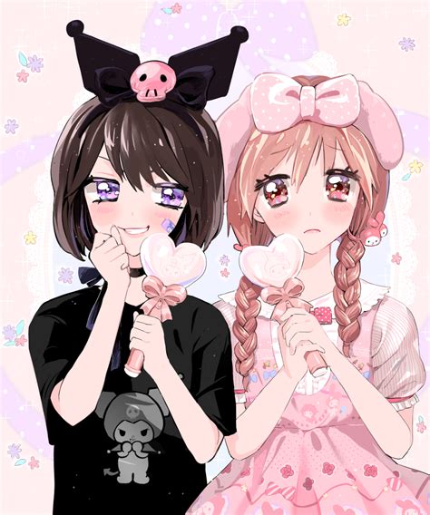 two girl love sanrio characters by MERIHU on DeviantArt