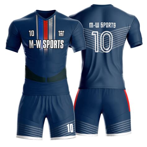 Manufacturer 100% Polyester Sublimated Breathable Cool Soccer Jersey Design Color Navy Blue ...