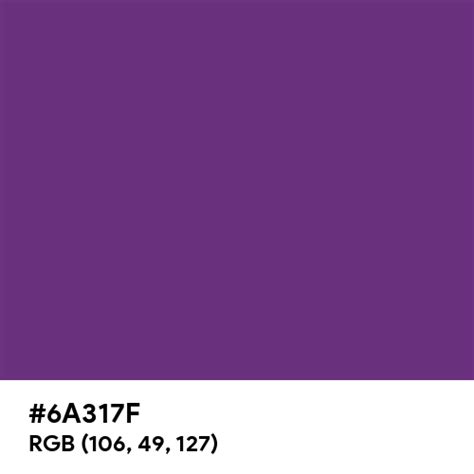 Purple CMYK color hex code is #6A317F