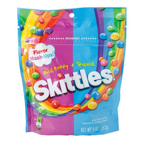 Skittles Wild Berry and Tropical Mashups 9 oz Pouch | Nassau Candy