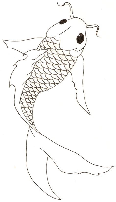 Koi Fish - Free Lineart | Koi fish drawing, Fish drawings, Koi art