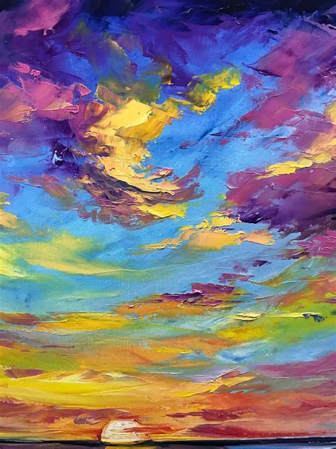 California Sunset Oil Painting Original Cloud Oil Painting - Etsy