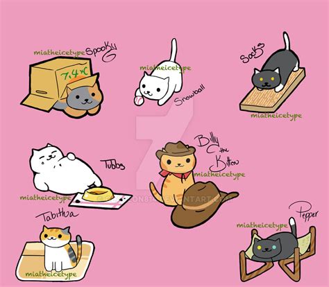 Neko Atsume Cats by glaceon814 on DeviantArt