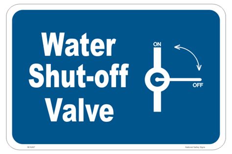 Water Shut Off Valve sign IN16267 - National Safety Signs