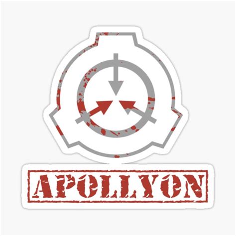 "Apollyon SCP Bloody Logo Containment Breach Classic T-Shirt" Sticker for Sale by LouisAdamss ...