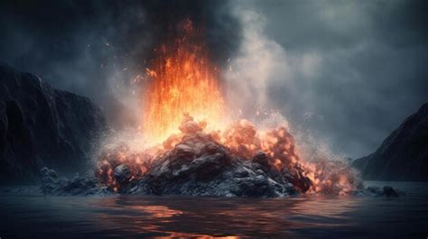 Premium AI Image | Volcanic explosion generative ai