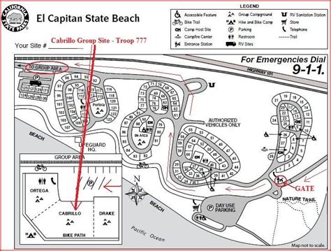 El Capitan State Beach Campground Map | Beach Map