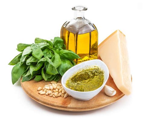 Ingredients To Make the Delicious Pesto Sauce. Stock Image - Image of ...