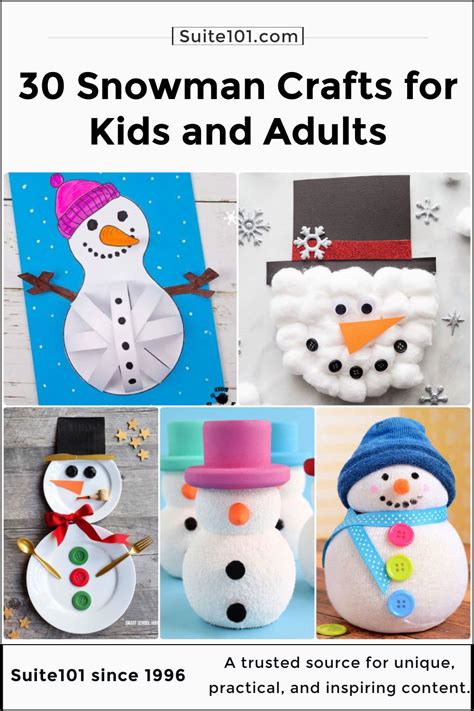 30 Easy Snowman Crafts and Ideas for Kids and Adults