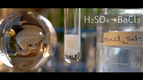 Double displacement of BaCl2 + H2SO4 | Barium chloride + Sulphuric acid | Precipitation reaction ...