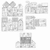 Coloring Easter City PaperCrafts By Digital Study  TPT sketch template