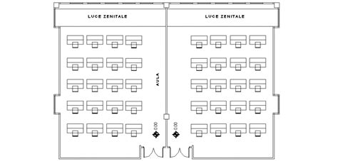 School plan with auditorium view dwg file - Cadbull