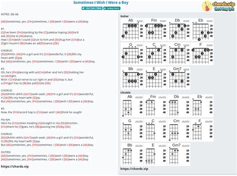 Chord: Sometimes I Wish I Were a Boy - tab, song lyric, sheet, guitar, ukulele | chords.vip