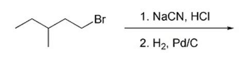 Solved Br 1. NaCN, HCl 2. H2, Pd/C | Chegg.com